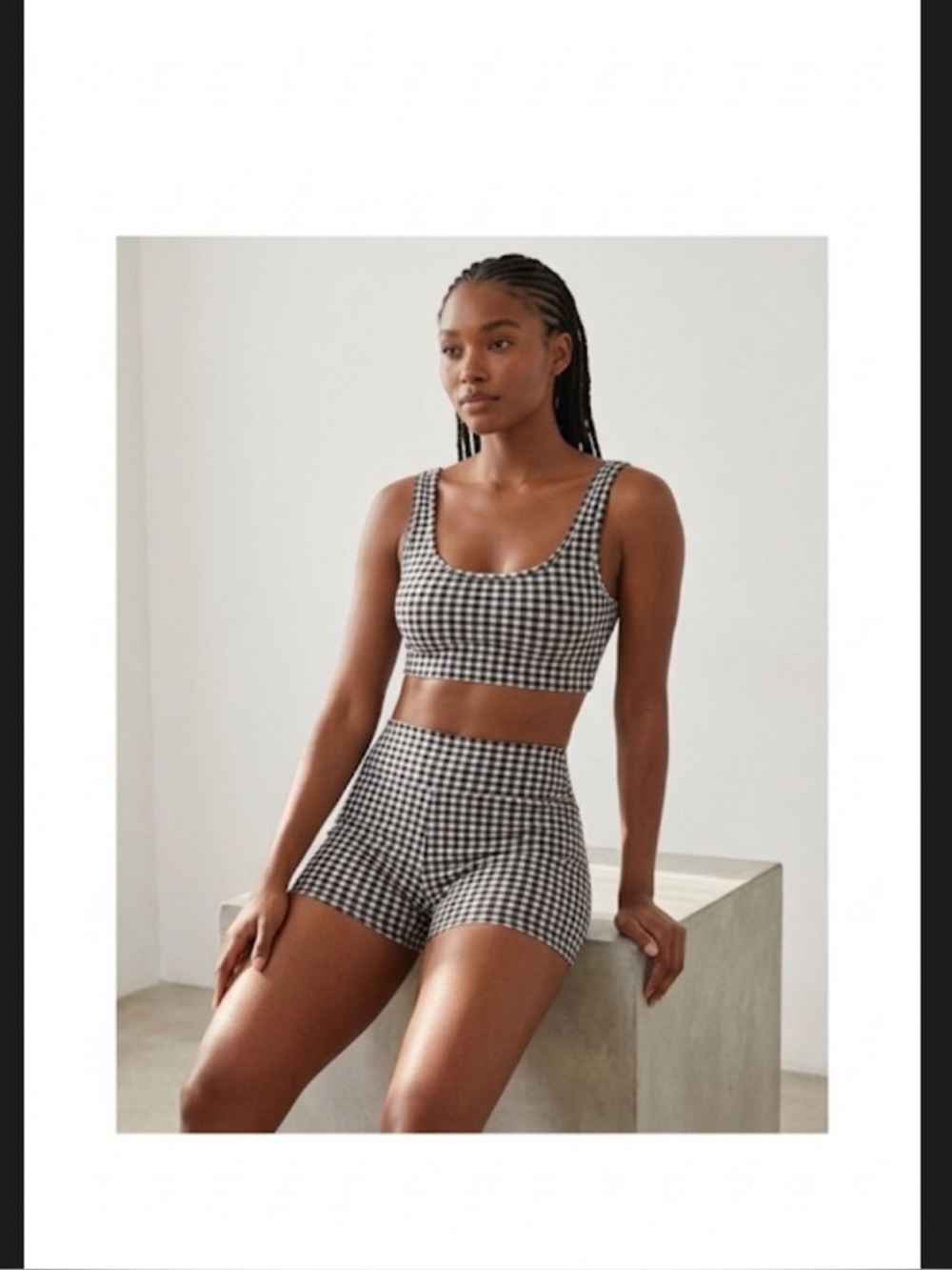Black & White Gingham Mini Skirt